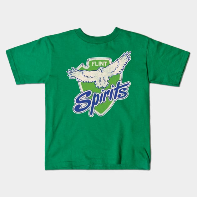 Defunct Flint Spirits Hockey Team Kids T-Shirt by Defunctland